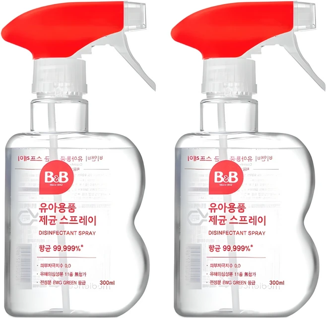 비앤비 유아용품 제균 스프레이 용기형, 300ml, 2개 - 쿠팡