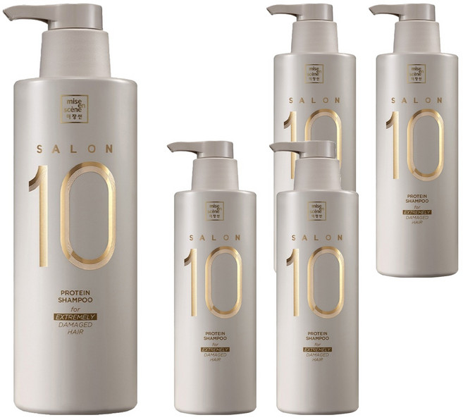 미쟝센 살롱 10 단백질 샴푸 극손상 모발용, 500ml, 5개