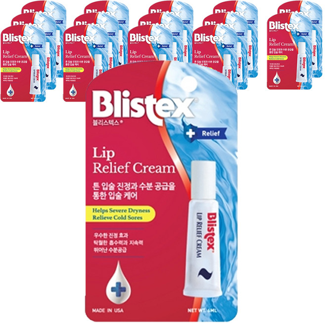 블리스텍스 립 릴리프 크림 립밤, 6g, 15개