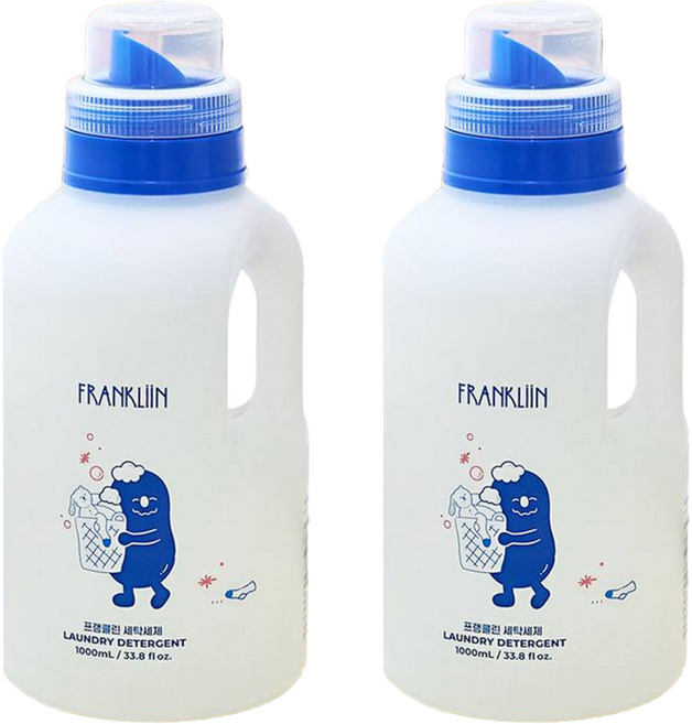 FRANKLIIN 세탁세제 무향, 1L, 2개