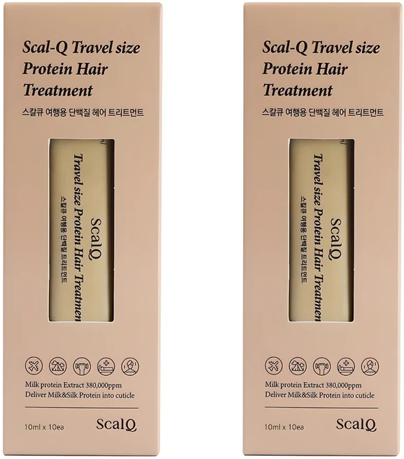 스칼큐 여행용 우유 단백질 헤어 트리트먼트, 100ml, 2개 - 쿠팡