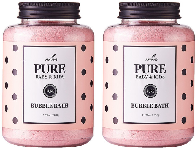 아르비앙 유아용 퓨어 버블바스 거품입욕제 보들보들 스윗로즈, 320g, 2개