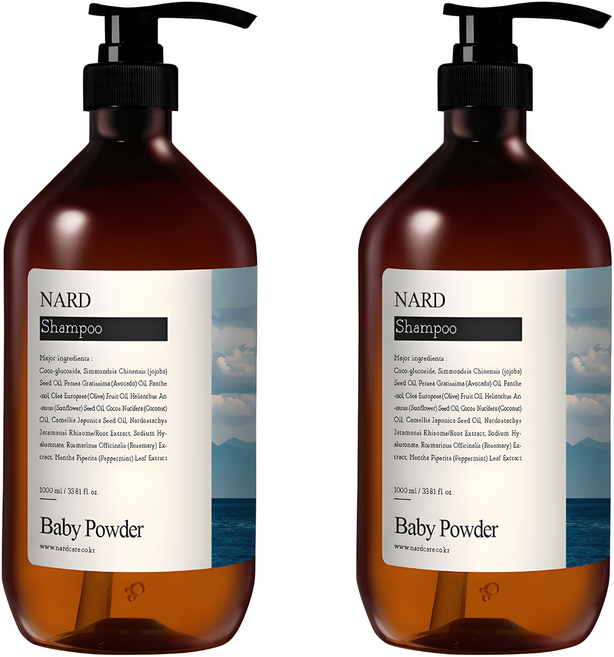 나드 리프레쉬 퍼퓸드 샴푸 베이비파우더향, 1L, 2개