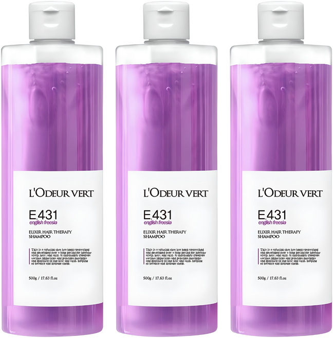 로더베르 엘릭서 헤어 테라피 샴푸 잉글리시 프리지아, 500g, 3개