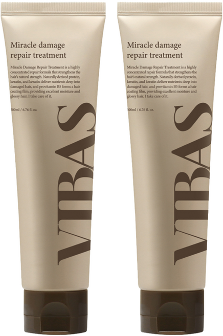 비바스 미라클 데미지 리페어 헤어팩 트리트먼트, 2개, 200ml