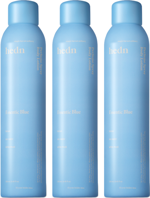 hedn 퍼퓸 스프레이 바디로션 에센틱 블루향, 250ml, 3개