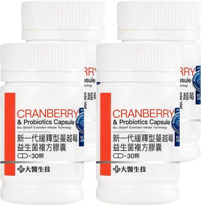 大醫生技 蔓越莓益生菌複方膠囊, 30顆, 4罐