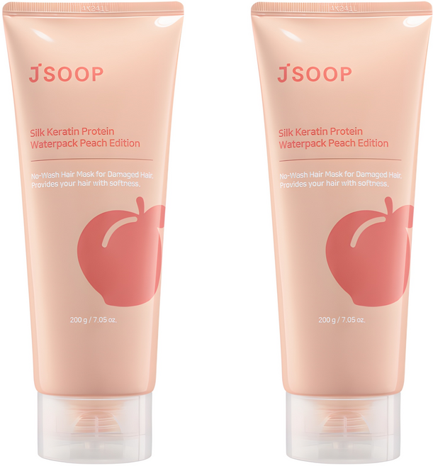 제이숲 실크 케라틴 단백질 노워시 헤어팩 트리트먼트 피치 에디션, 200g, 2개
