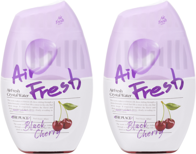 에어후레쉬 크리스탈워터 실내용 대용량 방향제 본품, 400ml, 2개, 블랙체리향