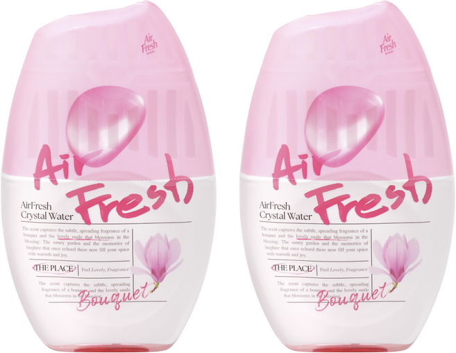 에어후레쉬 크리스탈워터 실내용 대용량 방향제, 400ml, 2개, 부케향