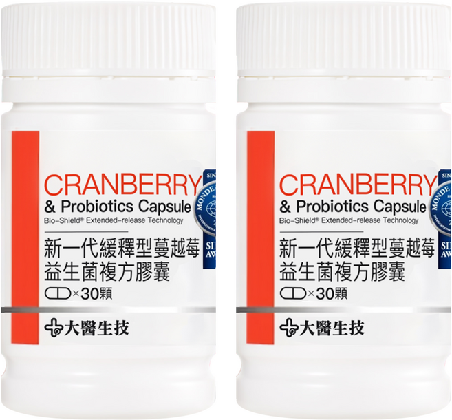 大醫生技 蔓越莓益生菌複方膠囊, 30顆, 2罐