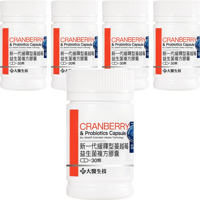 大醫生技 蔓越莓益生菌複方膠囊, 30顆, 5罐