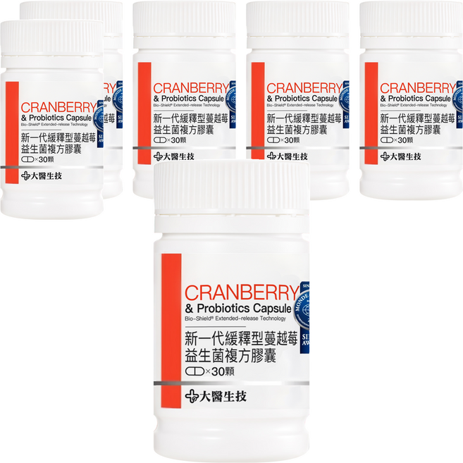 大醫生技 蔓越莓益生菌複方膠囊, 30顆, 6罐