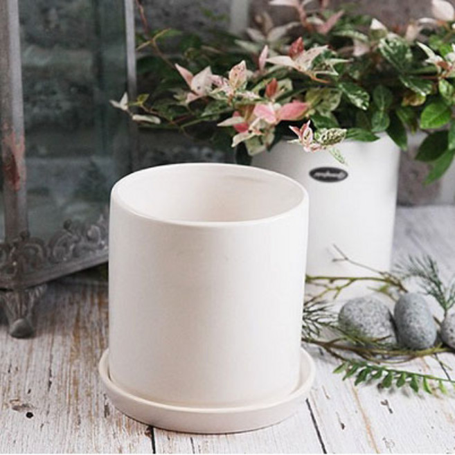 도시정원 모던원형화분, 화이트, 1개