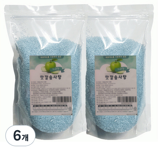 맛깔 설탕 솜사탕 전용 설탕 사과향, 500g, 6개