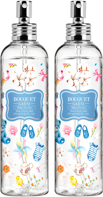 부케가르니 헤어 앤 바디미스트 베이비파우더, 250ml, 2개