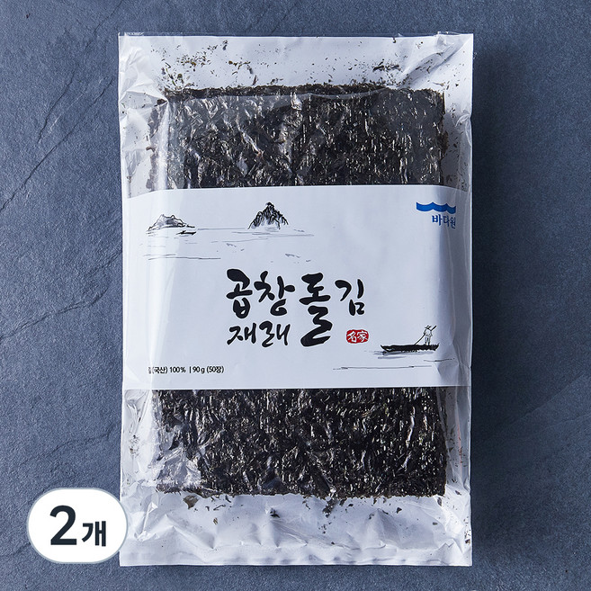 바다원 곱창 재래돌김 50장 (냉동), 90g, 1개, 2개