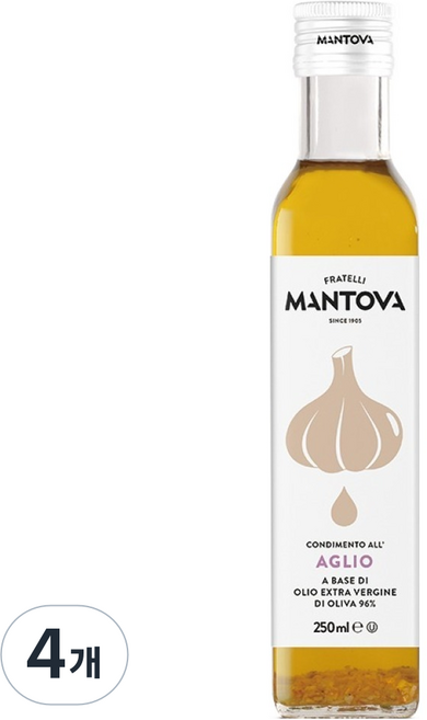만토바 엑스트라 버진 갈릭 올리브오일, 250ml, 4개