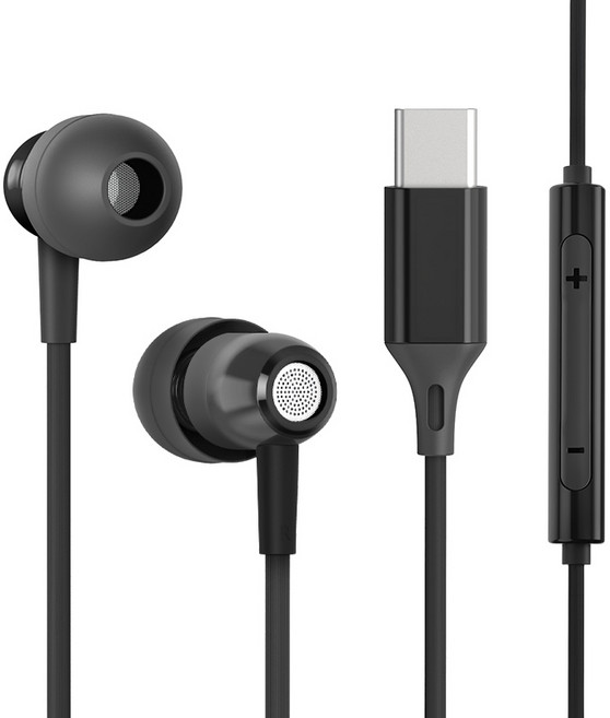 홈플래닛 C타입 커널형 유선 이어폰, EP01KN-BK, 블랙