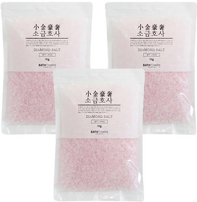 바스참 소금호사 다이아몬드 솔트 장미, 3개, 1kg