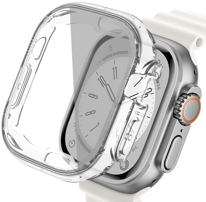 루아러블 애플워치 TPU 액정보호 풀커버 케이스, 투명, 1개
