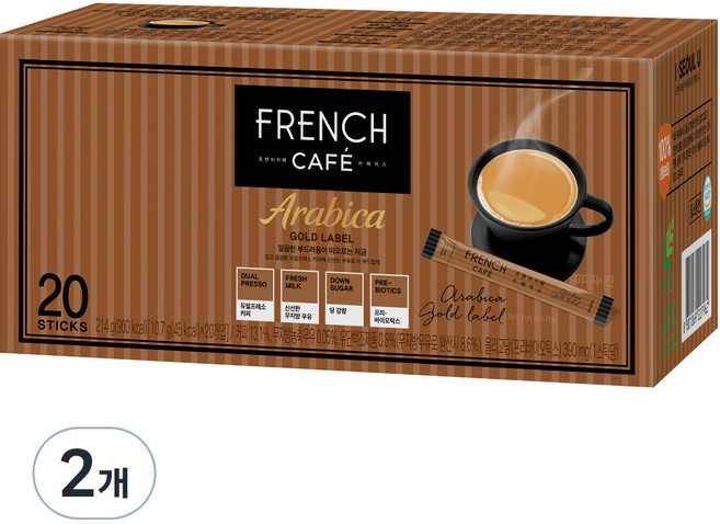 프렌치카페 아라비카 골드라벨 카페믹스, 10.7g, 20개입, 2개