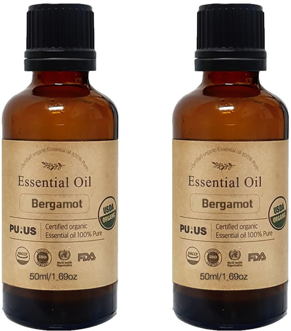 퓨어스 유기농 베르가못오일, 50ml, 2개