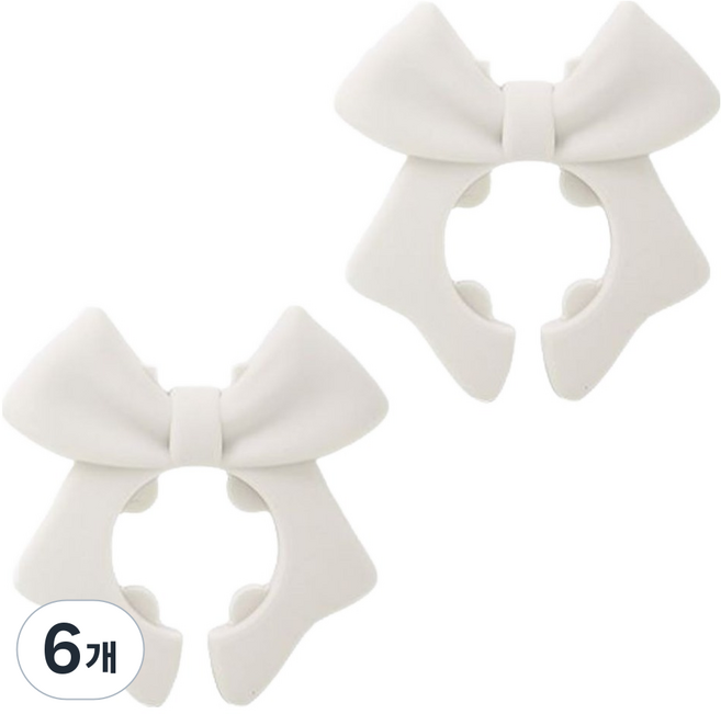 라임리빙 리본 실리콘 조리도구 받침대, 6개, 화이트