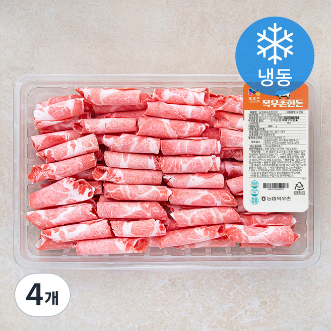 목우촌 한돈 대패 목심 구이용 (냉동), 800g, 4개