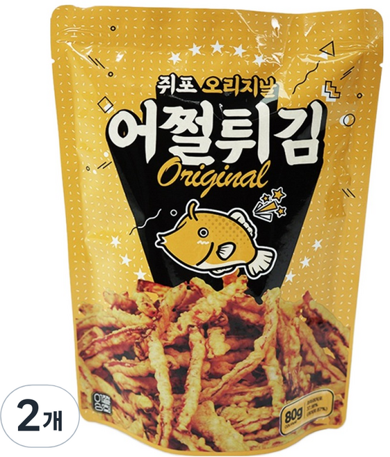 어쩔튀김 후라이드 쥐포 튀김 오리지날, 2개, 80g
