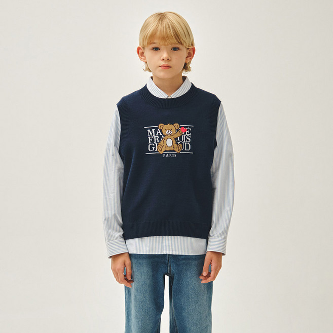 MaritheFrancoisGirbaud 兒童小熊經典標誌針織背心 MFE46SKN204