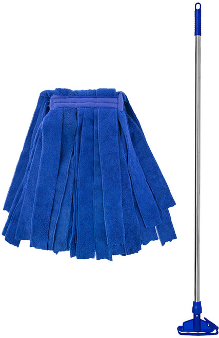 코멧 스텐 마포대 + 극세사 마포걸레 세트, 파랑색, 1세트