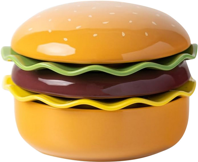 MYUMYUMYU 沐慕家居 陶瓷漢堡餐具組, 1組, 5 件組漢堡餐具組, 多色