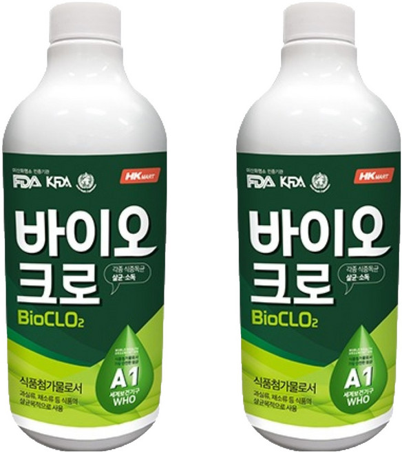 에이치케이마트 바이오크로 이산화염소 원액, 1L, 2개