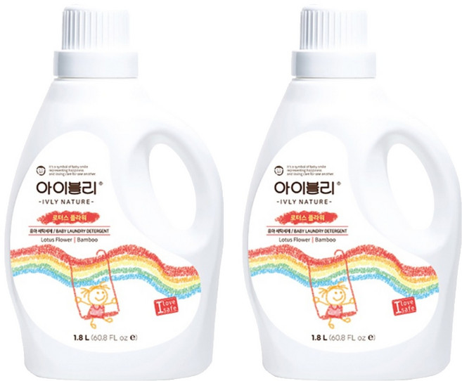 아이블리네이쳐 대나무 성분 유아세제 로터스 플라워향, 1.8L, 2개