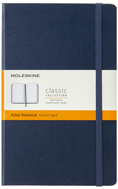 몰스킨 클래식 하드커버 노트 룰드 L, 사파이어블루, 1개