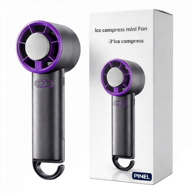 피넬 급속 냉각 아이스 휴대용 손 선풍기, 그레이