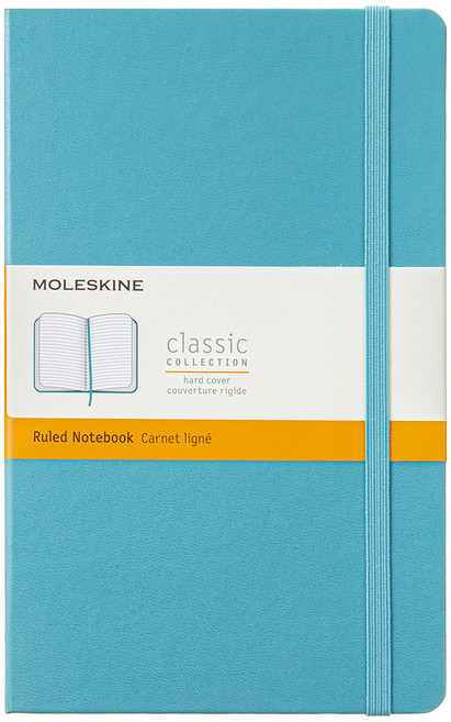 몰스킨 클래식 하드커버 노트북 룰드 L, 리프블루, 1개