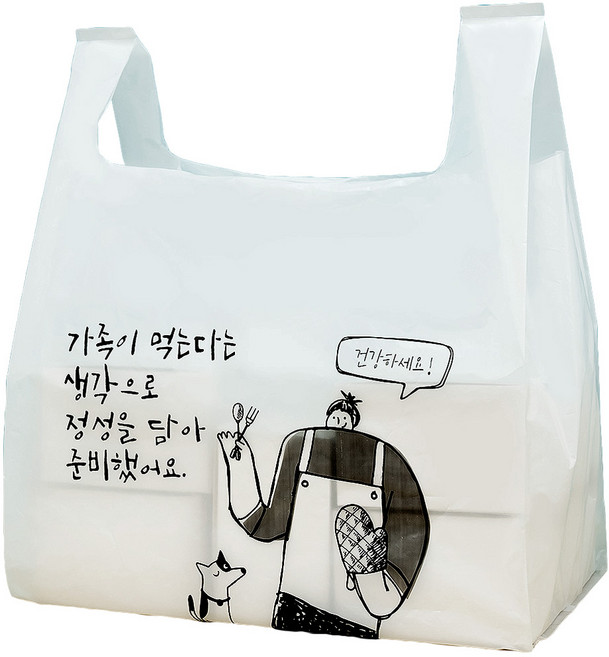 제이팩토리 손잡이 포장비닐 배달봉투 대, 100개, 1개입