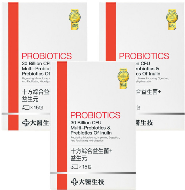 大醫生技 十方綜合益生菌 + 益生元, 15包, 3g, 3盒