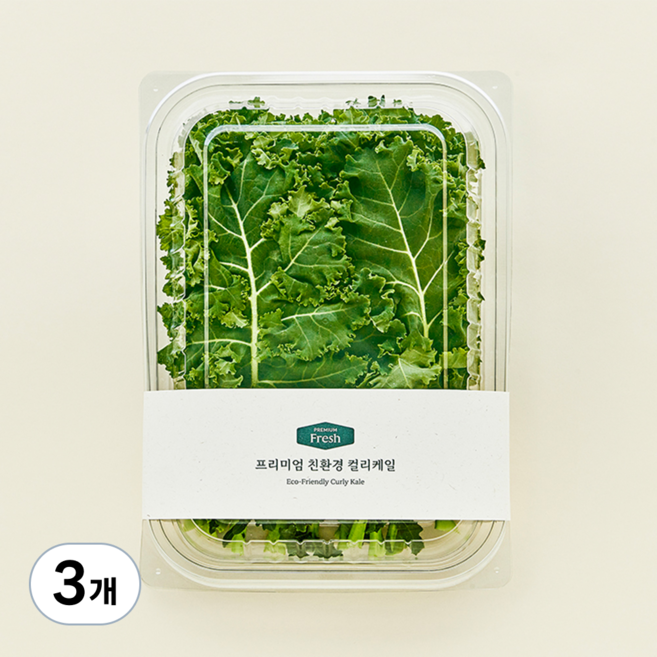 프리미엄 친환경 컬리케일, 100g, 3개