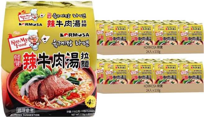 KORMOSA 韓寶 辣牛肉湯拉麵 110g, 48個