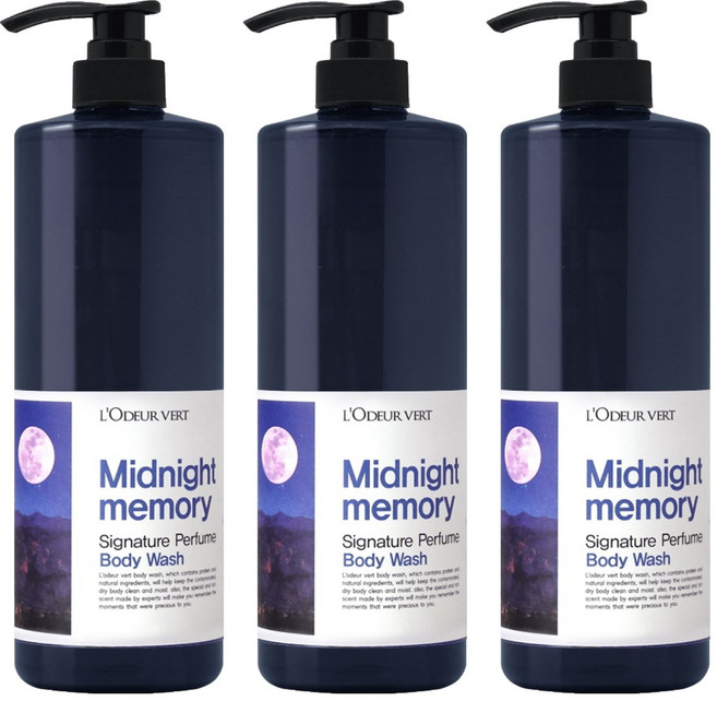 로더베르 시그니처 퍼퓸 바디워시 미드나잇메모리, 1kg, 3개