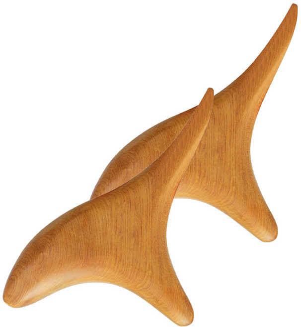 장미목 T 지압봉 괄사, 2개, 혼합색상