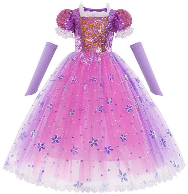 Rapunzel 長髮公主樂佩 萬聖節表演服 附袖套 110碼