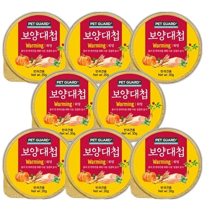 보양대첩 전연령 강아지 워밍 캔, 닭, 30g, 8개