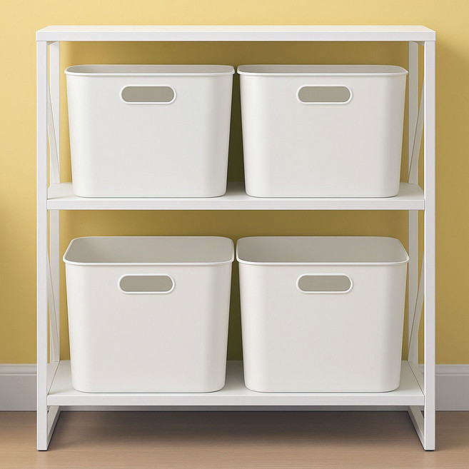 보노하우스 국내 제조 로코스 팬트리수납 정리 손잡이 바스켓, 라이트화이트, 4개