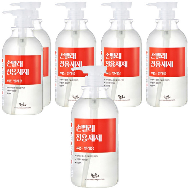 쑥소쿰 손빨래 전용세제 찌든빨래용 본품, 1L, 6개
