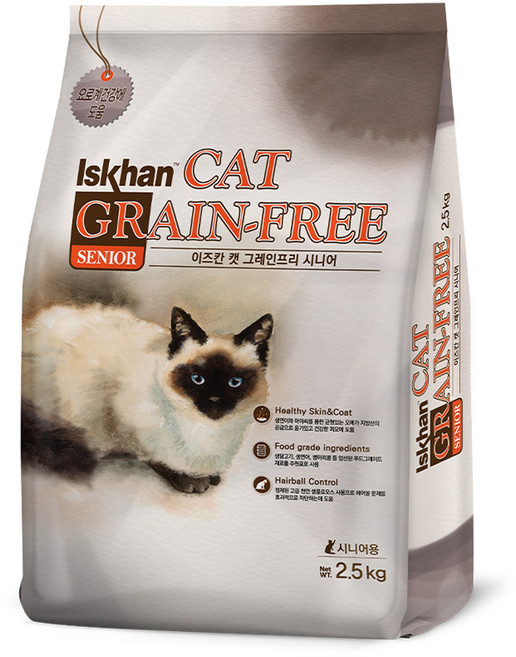 이즈칸 캣 그레인프리 기능성 사료, 시니어, 2.5kg, 1개