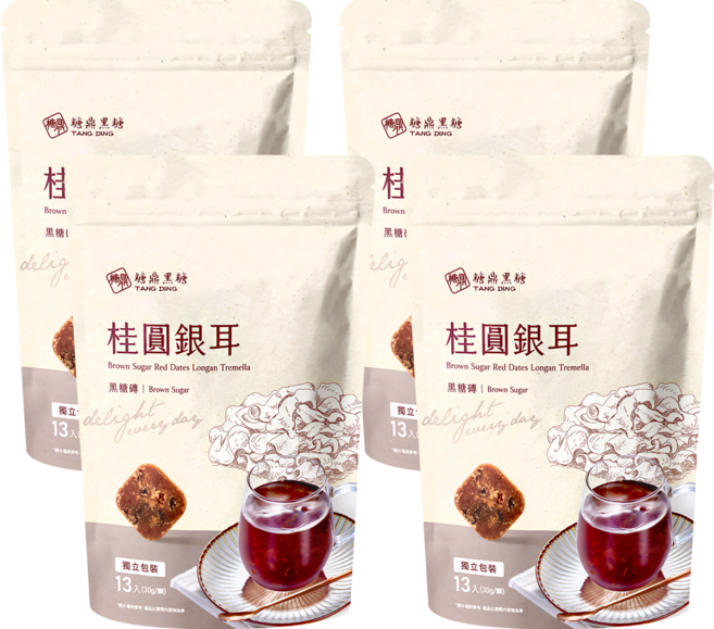 糖鼎 黑糖磚 桂圓銀耳, 30g, 13顆, 4包